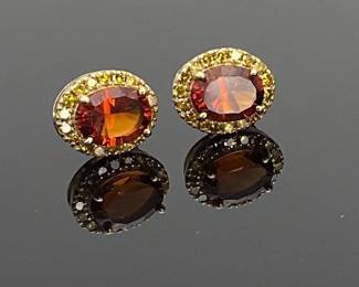 Citrine and Moissanite Sterling Earrings