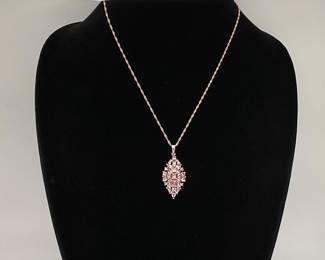 Rose Gold Over Sterling Tourmaline Necklace