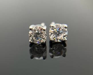 Moissanite Sterling Silver Stud Earrings
