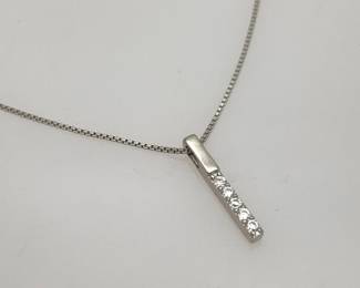 Diamond and Sterling Silver Necklace