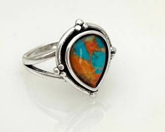Faux Turquoise and Nickel Silver Ring