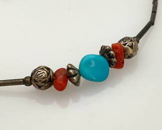 Turquoise and Coral Bracelet