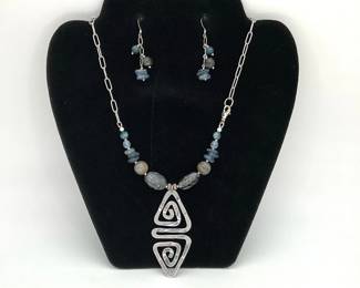 Larvikite, Labradorite and Kyanite Necklace