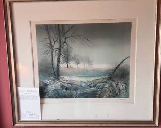 Framed Woodland Landscape Art