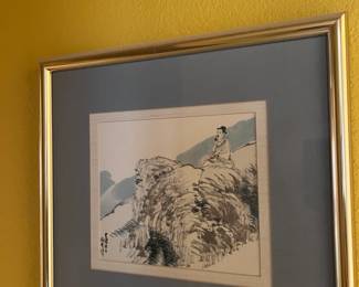 Framed Mountain Scene Art
