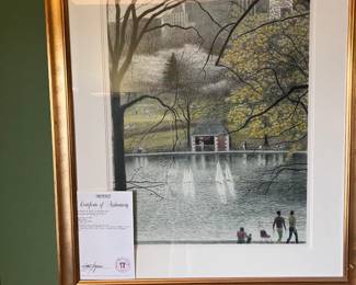 Framed Park And Water Scene