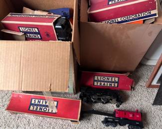 Model Train Items And Boxes