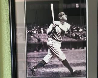 Framed Baseball Batter Photo