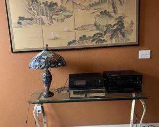 Console Table Art And Audio Equipment
