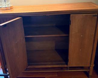 Mid 20th Century Modern Walnut Narrow Console Cabinet