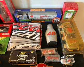 collection of vintage Sterling Marlin #40 Coors Light NASCAR memorabilia and diecast collectibles