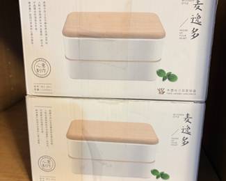 packaged 1200ml two-layer Japanese-style bento lunch boxes (Model: WS-001) featuring a white container body and a wooden-style lid
