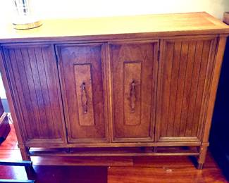 Mid 20th Century Modern Walnut Narrow Console Cabinet