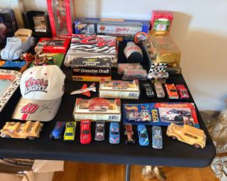 collection of vintage Sterling Marlin #40 Coors Light NASCAR memorabilia and diecast collectibles