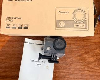 Crosstour CT9000 4K Action Camera along with its retail box and user manual