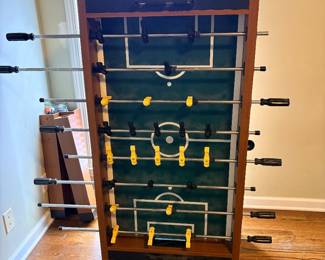 freestanding wooden foosball table