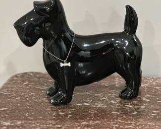 black ceramic Scottish terrier figurine