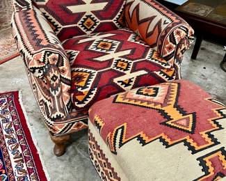 Wingback Chair and Ottoman
