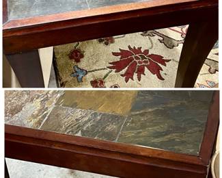 Pair of Slate-Look Side Tables 