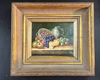 Framed Still Life Oil on Canvas
