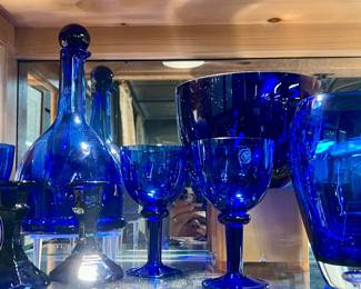 Collection of Cobalt Blue Glass 