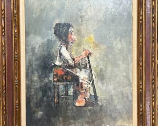 Original Michele Girard Mid Century Oil on Canvas