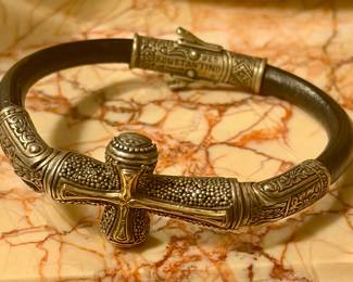 KONSTANTINO large men’s cross bracelet in SS & 18k