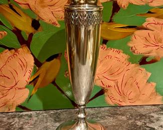 Large Sterling trumpet vase