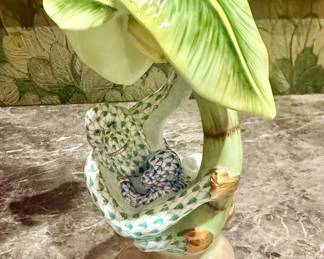 RARE porcelain figurine featuring orangutans under a banana TREE