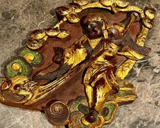 19th C Qing Dynasty carved panel