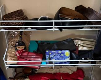 Belts, wallets, luggage tags, umbrellas