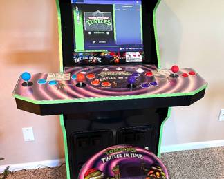 Arcade1Up Teenage Mutant Ninja Turtles: Turtles in Time arcade cabinet with four-player joystick controls