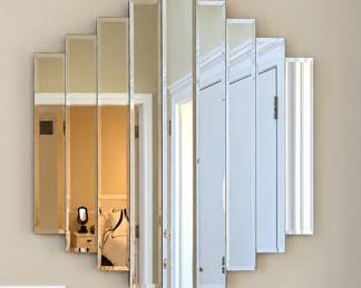 Art Deco style wall mirror 36" H x 36" W