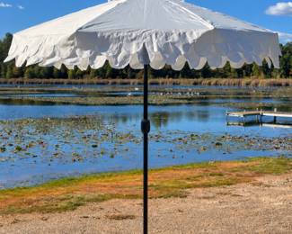 9' scalloped umbrella ( new in box)