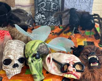 Collection of Halloween costumes/masks