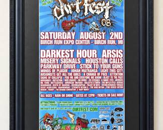 Framed Dirt Fest ’08 concert poster