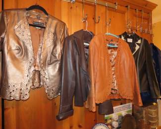 Selection of leather jackets.