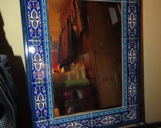 Turkish tile edged mirror.