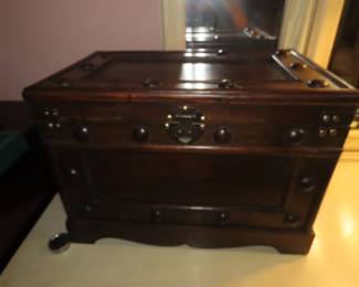 Table top wooden storage box.