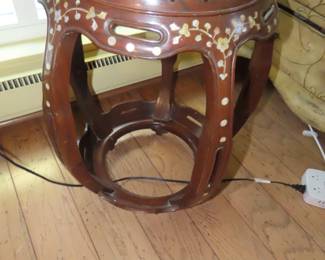 Asian stool of stand with inlays.