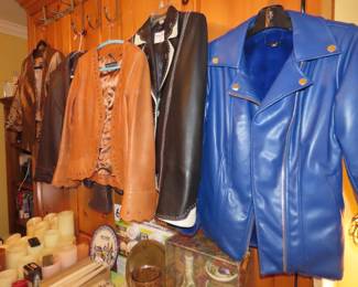 Selection of leather jackets.