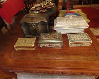 Selection of various trinket boxes.