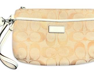 Coach Signature Monogram Wristlet w COA