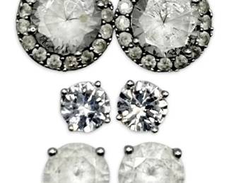 14k White Gold  Diamond Stud Earrings 5.6g