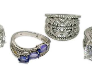 Sterling Silver CZ Rings 24.58g