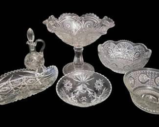 Clear Glass Pedestal Dish, Bowls,  More
