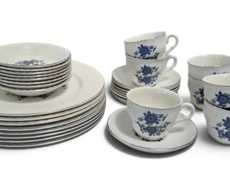 Enoch Wedgwood England Royal Blue Ironstone Dish Set 31 Pieces
