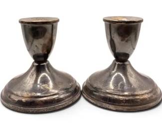 Weight Sterling Candlestick Holders  13.7oz