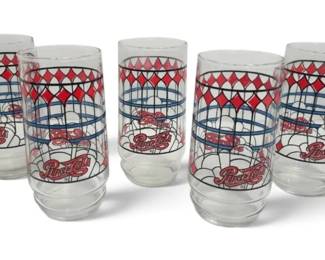 5 Vintage PepsiCola 6 Glasses
