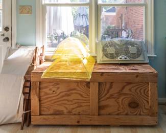large wood storage box